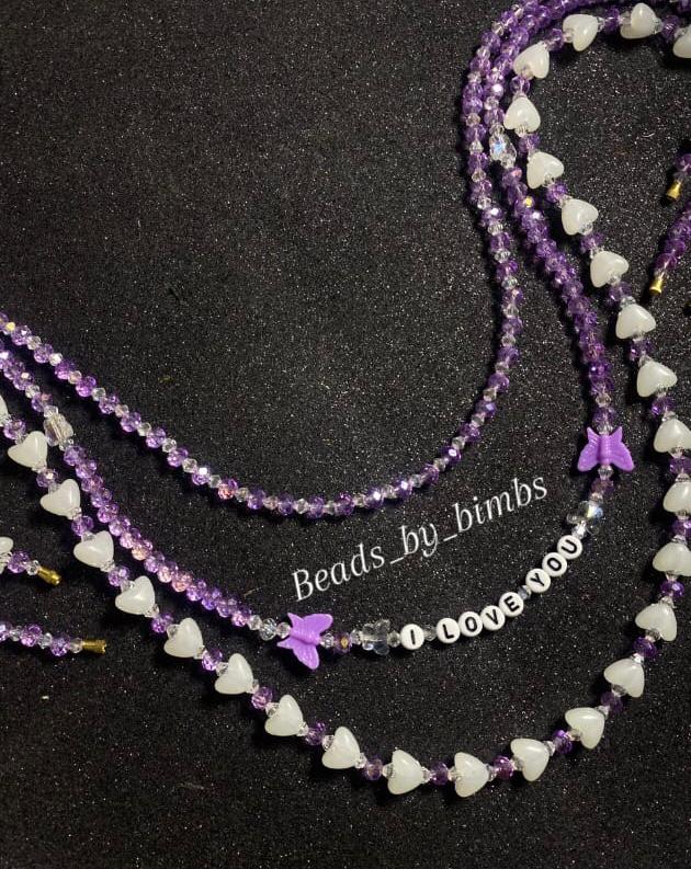 Purple Crystal waistbead set