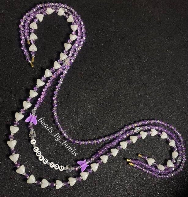 Purple Crystal waistbead set